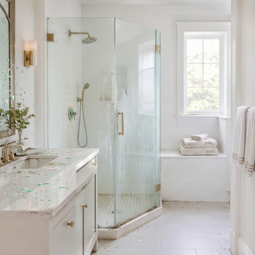 Bathroom deep clean — dirty before (AI-generated sample)